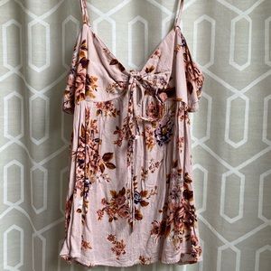 Pink floral tank top